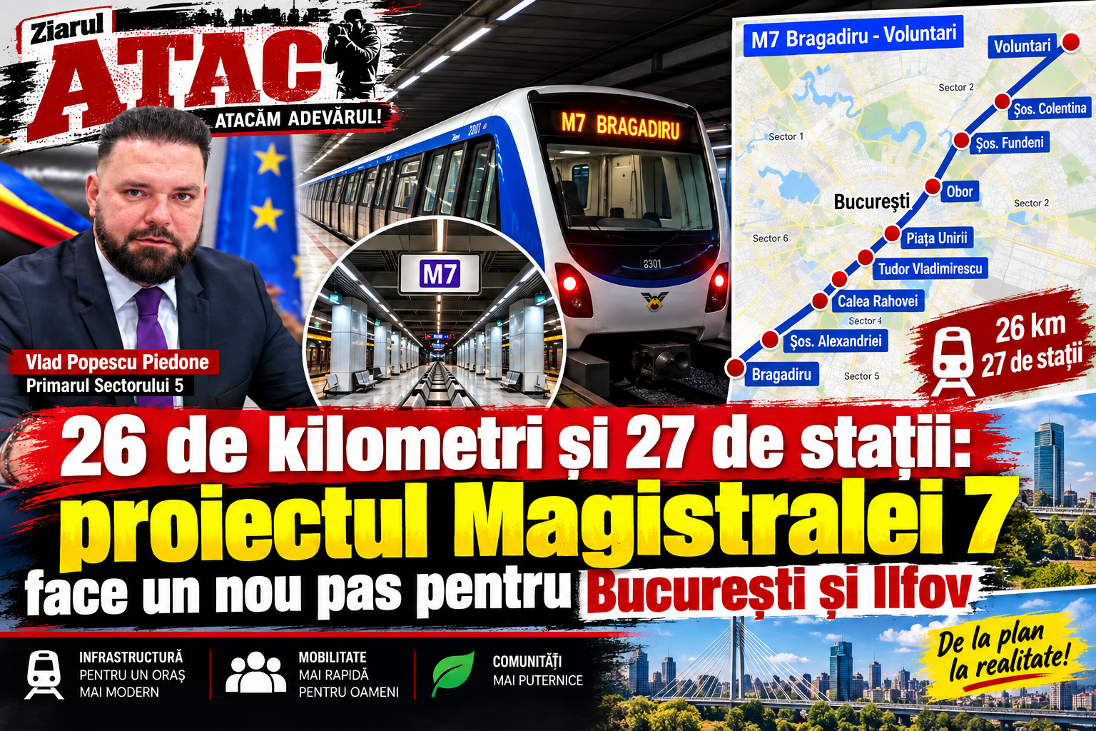 METROUL CARE POATE SCHIMBA SUD-VESTUL CAPITALEI! M7, un pas înainte: contract semnat pentru Studiul de Fezabilitate