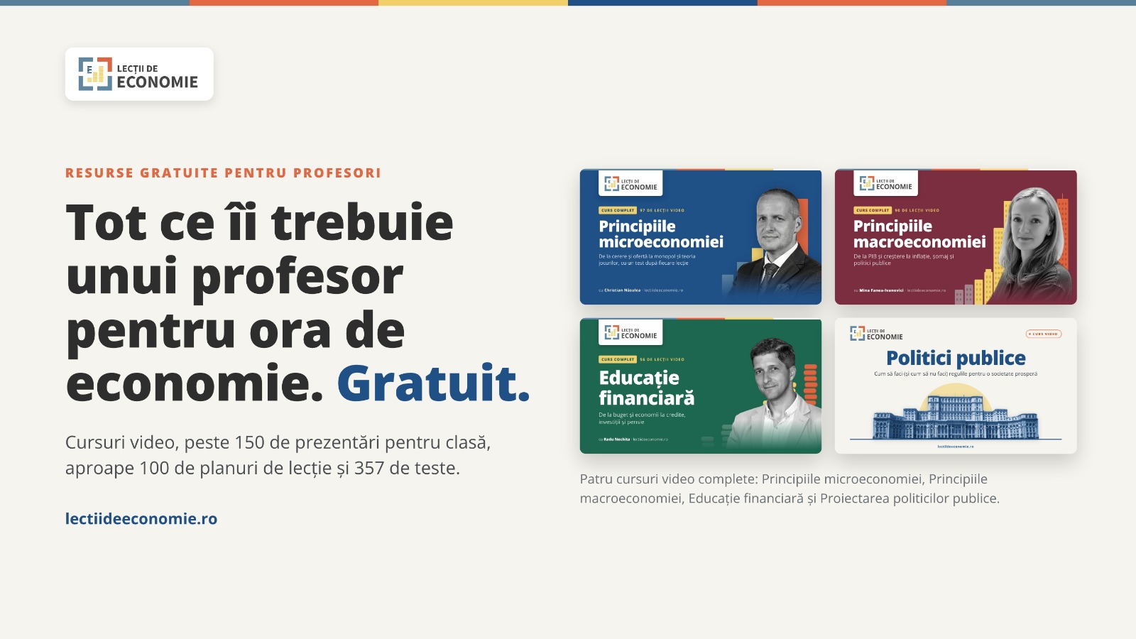 Se lansează o platformă gratuită de educație economică pentru profesori și elevi. Include peste 150 de prezentări și 350 de teste interactive